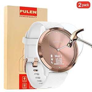 PULEN 2 Pack Garmin Vivomove HR Screen Protector 0.3mm 2.5D Anti-Scratch Anti-Fingerprint Easy Inst