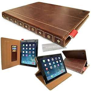 Genuine GUPi Classic BROWN PU Leather Vintage Book Tablet Folio Case Cover Media Stand F (BROWN/TAN)