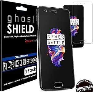 TECHGEAR 3 Pack Screen Protectors to fit OnePlus 5 ghostSHIELD Edition Genuine Reinforced Flexible