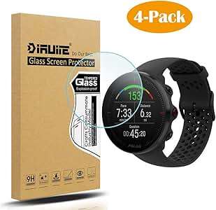 Diruite 4-Pack Polar Vantage M/Polar Vantage V Screen Protector Tempered Glass Polar Vantag