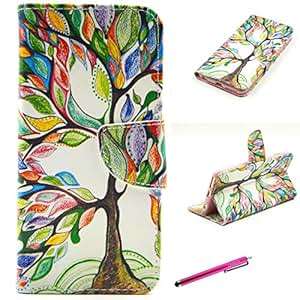 iPhone 6 Case, JCmax Premium Flip Book Style PU leather Wallet Case Cover With Credit Card Slots an