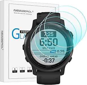 NEWZEROL 4 Packs Compatible Garmin Fenix 6S/6S Pro Tempered Glass Screen Protector High Resolut