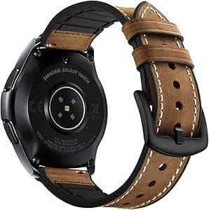 Myada Compatible Samsung Galaxy Watch (20MM Galaxy Watch 42MM/Active/Active 2)(Dark Brown)