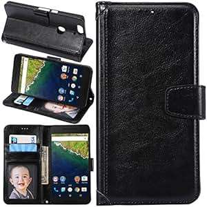 Nexus 6P Case, Leather Google Nexus 6P Flip Cover with Card Holder Kickstand for Nexus 6P Mobile Ph
