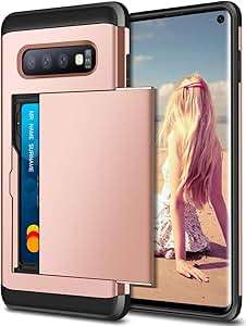 Coolden Case Samsung S10 Case Shockproof Case Galaxy S10 Wallet Case Protective Case (Rose Gold)