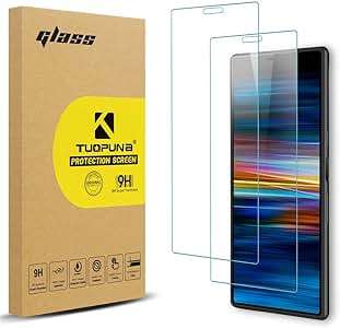 Tuopuna 2 Packs Sony Xperia 10/Xperia 5 Screen Protector 9H Hardness Tempered Glas (Clear-2Pcs)