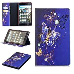 LMFULM Case Kindle Fire HD8 2016/2017 8.0 PU Leather Ultrathin Magnetic Closure Auto Slee