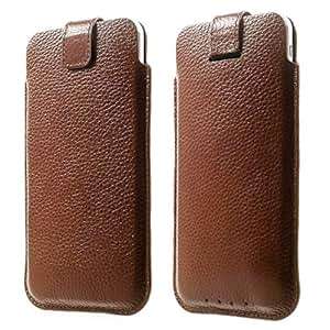 iPhone 7 Genuine Real Cowhide Leather Pouch Case Cover Sleeve Slip-In Pull Tab2 Screen Protectors