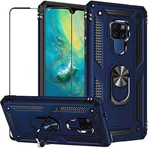 BTShare Huawei Mate 20 X Case Screen Protector Heavy Duty Armor Defender Anti-Scratc (Blue)