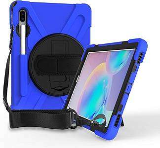 Gerutek Samsung Galaxy Tab S6 10.5 Case wiit Pen Holder Heavy Duty Shockproof Rugged Tough C (Blue)