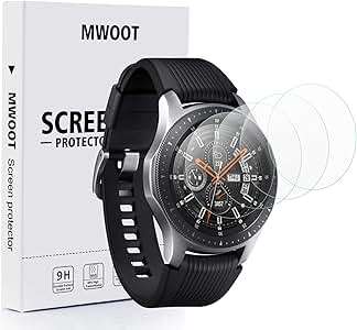 MWOOT 4PCS Screen Protector Glass Tempered Compatible Samsung Galaxy Watch 46MM/Samsung Gear S3 Fro