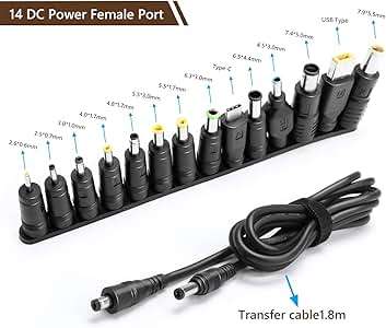 16 in 1 Power Adapter Universal converter plug 5.5x2.5mm to 3.5x1.35mm/4.0x1.7mm/6.5x4.4mm Charging