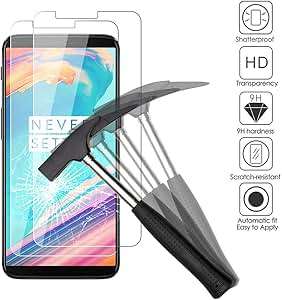 2x OnePlus 5T Tempered Glass Screen Protectors EJBOTH 2.5 D Premium Mobile Phone Protective Film Pr