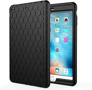 MoKo Case iPad Mini 3/2/1 Honey Comb Series Light Weight Shock Proof Soft Silicone Back (Black)