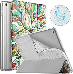 MoKo Case Fit iPad 9.7 2018/2017 Auto Wake/Sleep Slim Smart Shell Trifold StFolio (Lucky Tree)