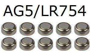 AG5/LR754 BATTERIES 10 PIECE
