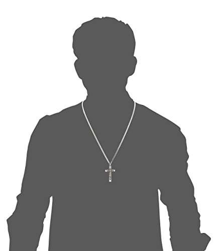 Heartland Store Men's Sterling Silver Saint Benedict Crucifix Pendant + 24 Inch Endless ..