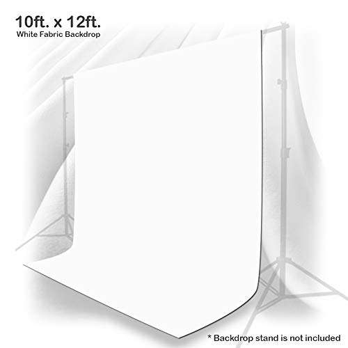 Julius Studio 10 x 12 ft. White Chromakey Photo Video Studio Fabric Backdrop, Background Screen