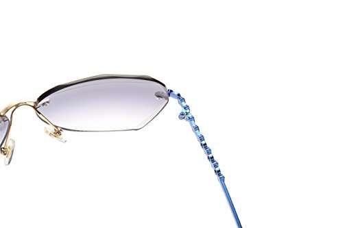 VOLCHIEN Rimless Rhinestone Ladies Sunglasses Metal Arm UV Protection Oval Frameless Women Sun glas