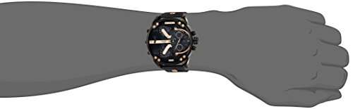 Diesel Men's DZ7350 Mr Daddy 2.0 Black Ip Black Leather Watch
