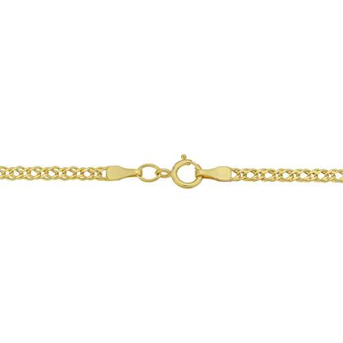 Kooljewelry 10k Yellow Gold Diamond Weave Curb Anklet (2 mm, 10 inch)
