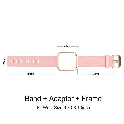 Simpeak Fitbit Blaze Bands with Frame, Simpeak Silicone Replacement Band Strap with Frame Case for