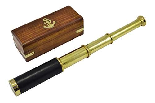 Brass Nautical 10 inches Handheld Brass Pirate Telescope Spy Glass