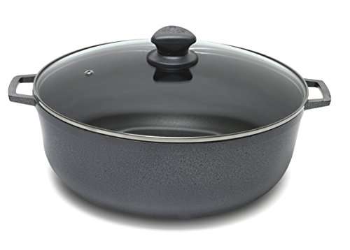 IMUSA USA GAU-86626T Colombian Nonstick Caldero with Porcelain Hammered Finish 4.8-Quart, Dark Gray