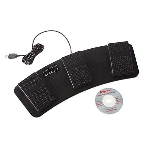 iKKEGOL PC USB Triple Foot Switch Keyboard Mouse Control Action 3 Three Pedal HID for Game PC..