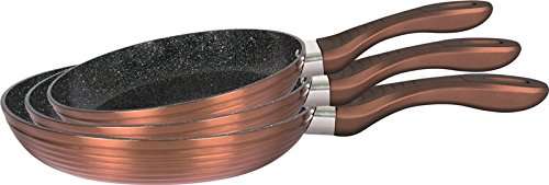 Haus Luxx 3-Piece Marble Coating Frypan Set - Copper (READ DESCRIPTION)