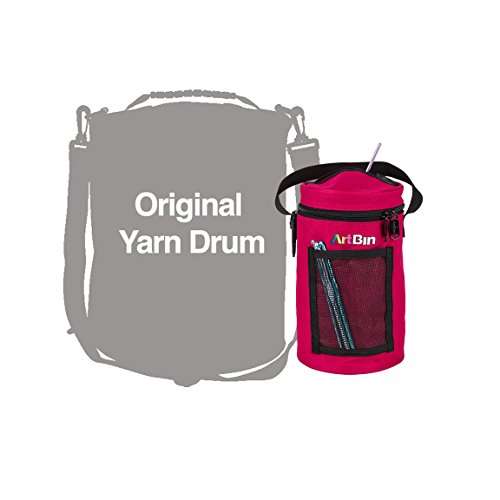 ArtBin Mini Yarn Drum Knitting & Crocheting Tote Bag-Raspberry, 6831AG