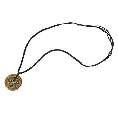 HZMAN Brass Talisman Chinese Feng Shui Coins Pendant Necklaces for Wealth and Success