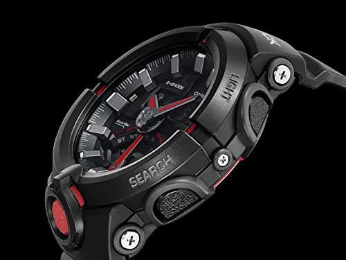 Casio G Shock Urban Black and Red Resin Mens Watch GA500-1A4
