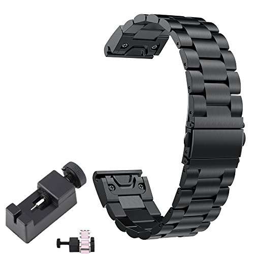[New] Fenix 5 Band Metal Easy Fit TenCloud Replacement Business Style Stainless Steel Wa..
