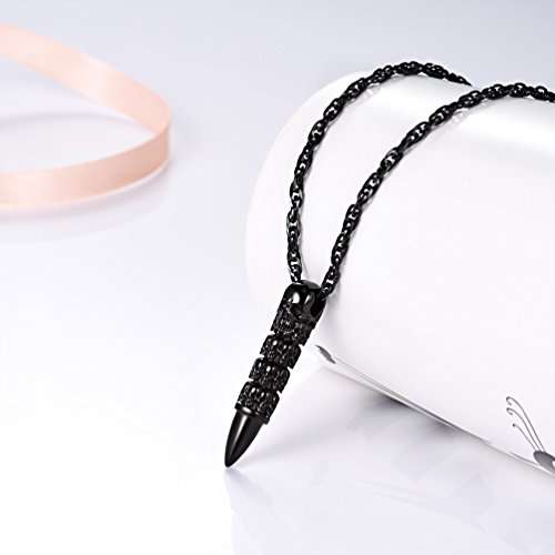 PROSTEEL Skull Bullet Charm Necklace & Pendant,Men/Women,Punk Style,Steampunk,Gothic,Skeleton,Hallo