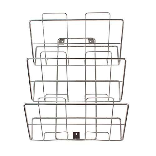 Spectrum Diversified File Holder and Magazine Rack, 3 Tiers, Wall Mount, Chrome