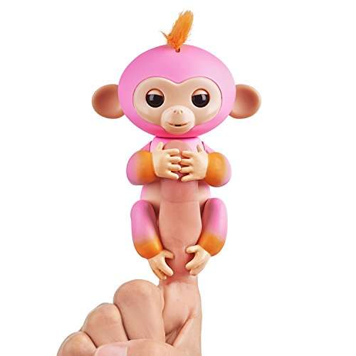 WowWee Fingerlings Baby Monkey Interactive Toy, Summer (Pink with Orange Accents)