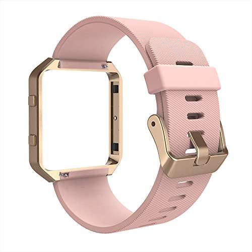 Simpeak Fitbit Blaze Bands with Frame, Simpeak Silicone Replacement Band Strap with Frame Case for