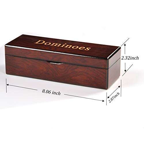MINGXUN Double 6 Dominoes Gift Set 28 Tiles with Spinner in Wooden Box...