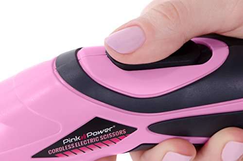 Pink Power Electric Fabric Scissors Box Cutter for Crafts, Sewing, Cardboard, Scrapbooki..