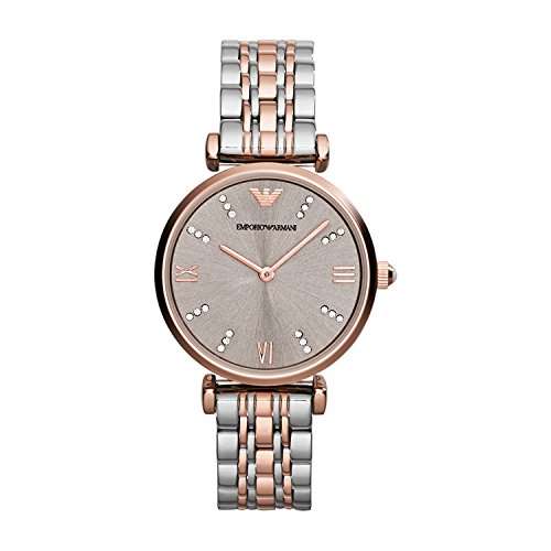 Emporio Armani AR1840 Ladies Gianni T-Bar Steel and Rose Gold Watch