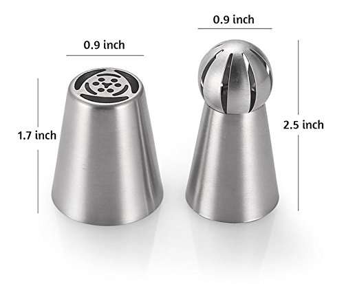 Premium Russian Piping Tips Cake Decorating Supplies The COMPLETE Set -12 Unique Icing Nozzles, 2 S