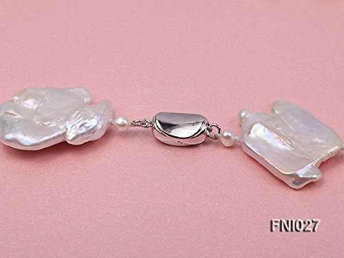 JYX Classic White 25-35mm Baroque Freshwater Cultured Pearl Necklace 20"