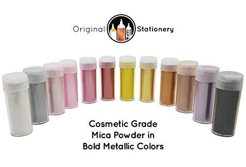 Mica Powder Pearl Pigment  12 Pack [Giftable Set with Incredible Colors] - Cosmetic Grade Metall