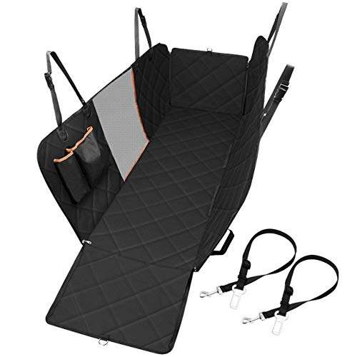 Mpow Pet Seat Cover, Dog Car Seat Cover with Mesh Viewing Window & Storage Pocket, Dog Hammock