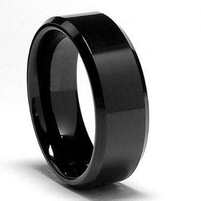 WOW FACTOR! - BLACK CERAMIC MENS WEDDING BAND. RING SIZE 12 / X+