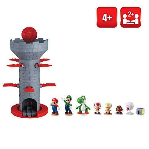 Epoch Games Super Mario Blow Up! Shaky Tower Balancing Game, Tabletop Skill and Action Game with ...
