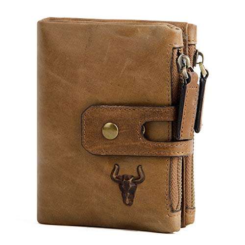 Men's Wallets With Zippers Leather Front Pocket RFID Wallets Mens Leather Wallet Bifold With ..