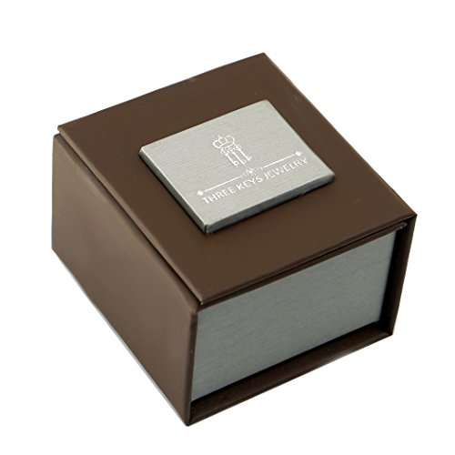 Three Keys Jewelry 8mm Mens Tungsten Wedding Ring Blue Brushed Silver Edge Wedding Band Engagement