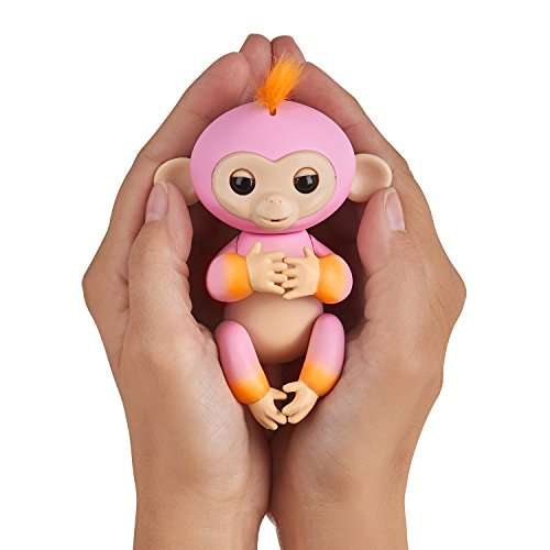 WowWee Fingerlings Baby Monkey Interactive Toy, Summer (Pink with Orange Accents)